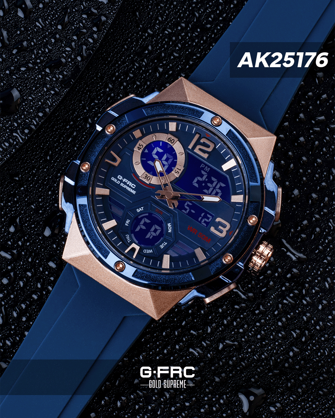 Reloj G-FORCE GOLD AK25176 Caja y Pulso en Resina para hombre