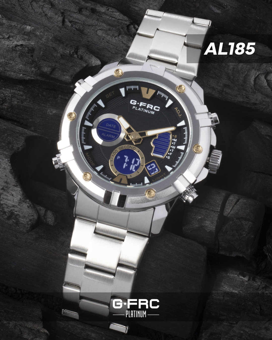 Reloj G-FORCE PLATINUM AL185 pulso metálico para hombre