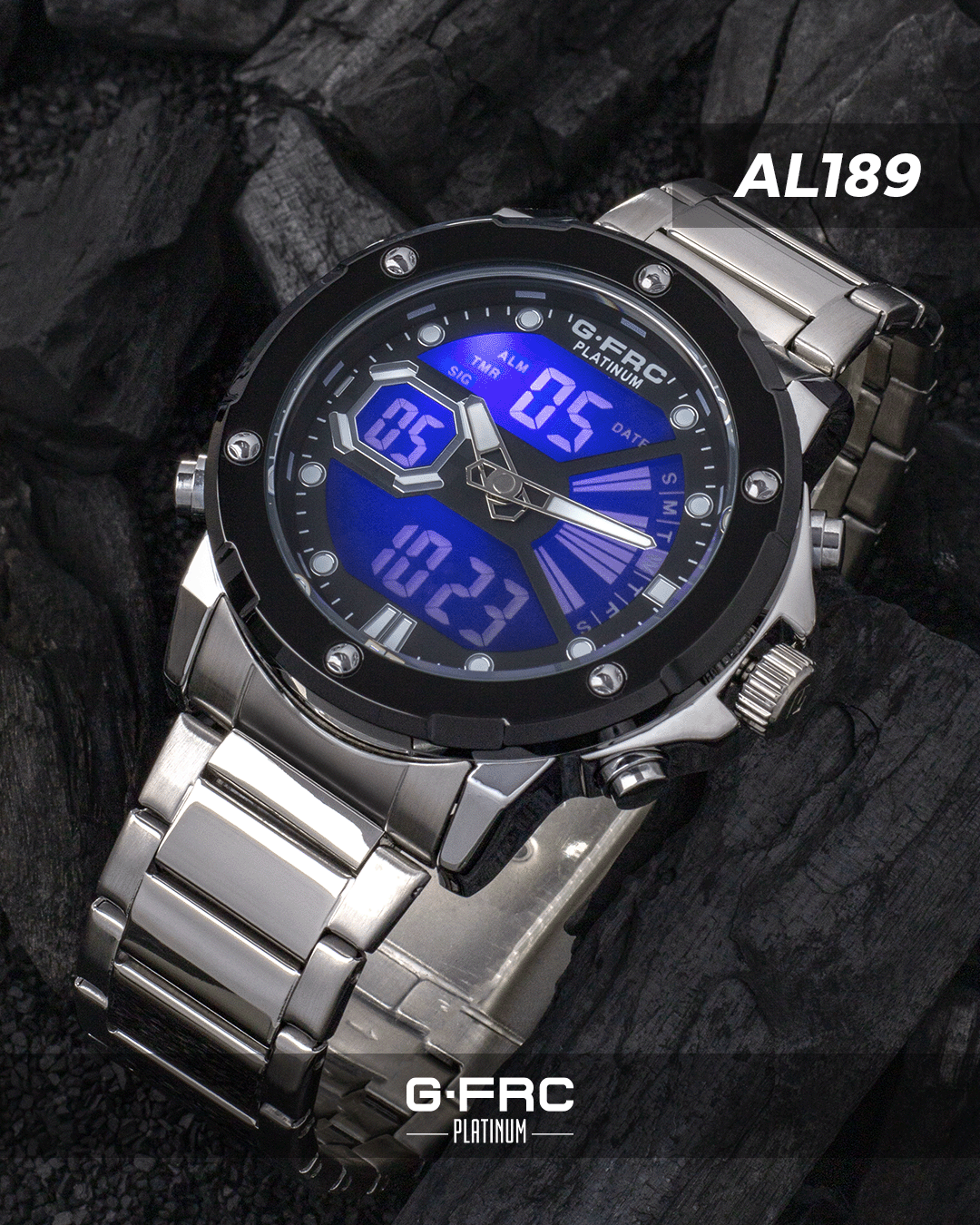 Reloj G-FORCE PLATINUM AL189 pulso metálico para hombre