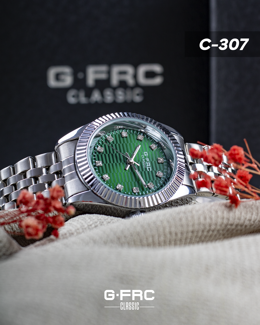 Reloj G-FORCE CLASSIC C-307 con pulso inoxidable para dama