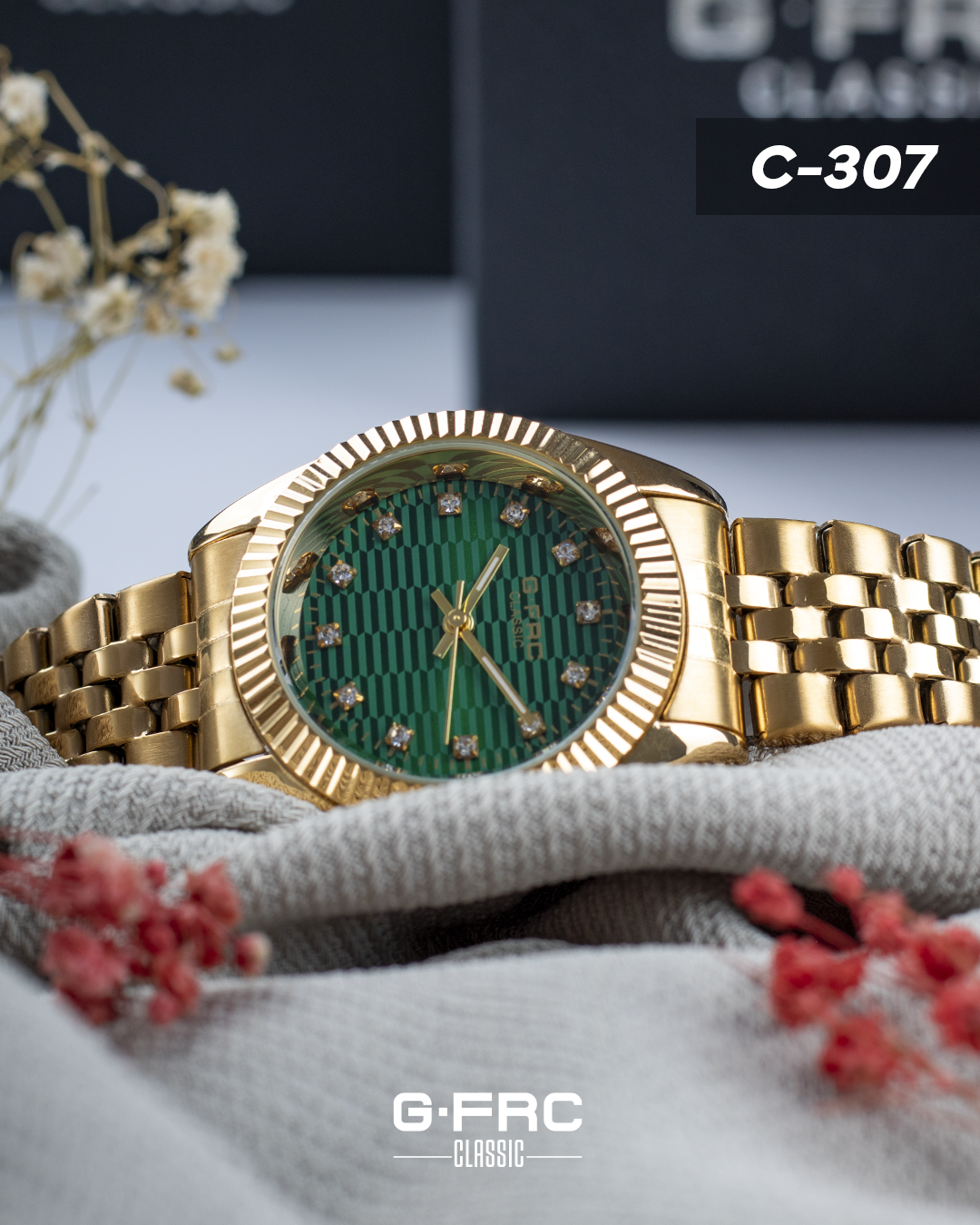 Reloj G-FORCE CLASSIC C-307 con pulso inoxidable para dama