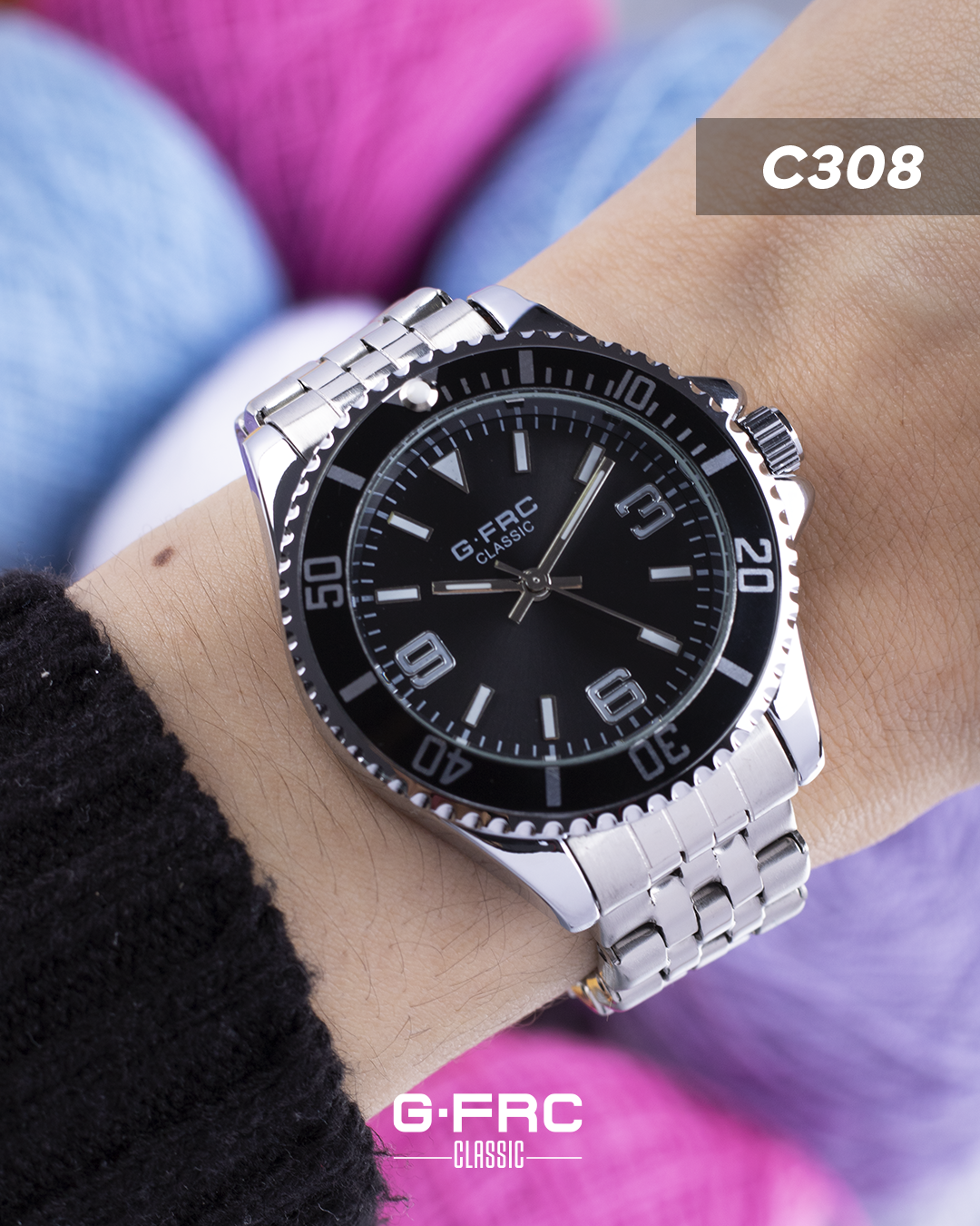 Reloj G-FORCE CLASSIC C-308 con pulso inoxidable para dama