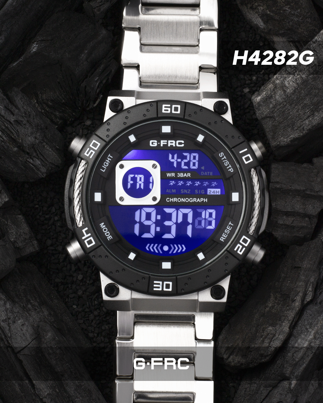 Reloj G-FORCE H4282G digital pulso en acero para hombre