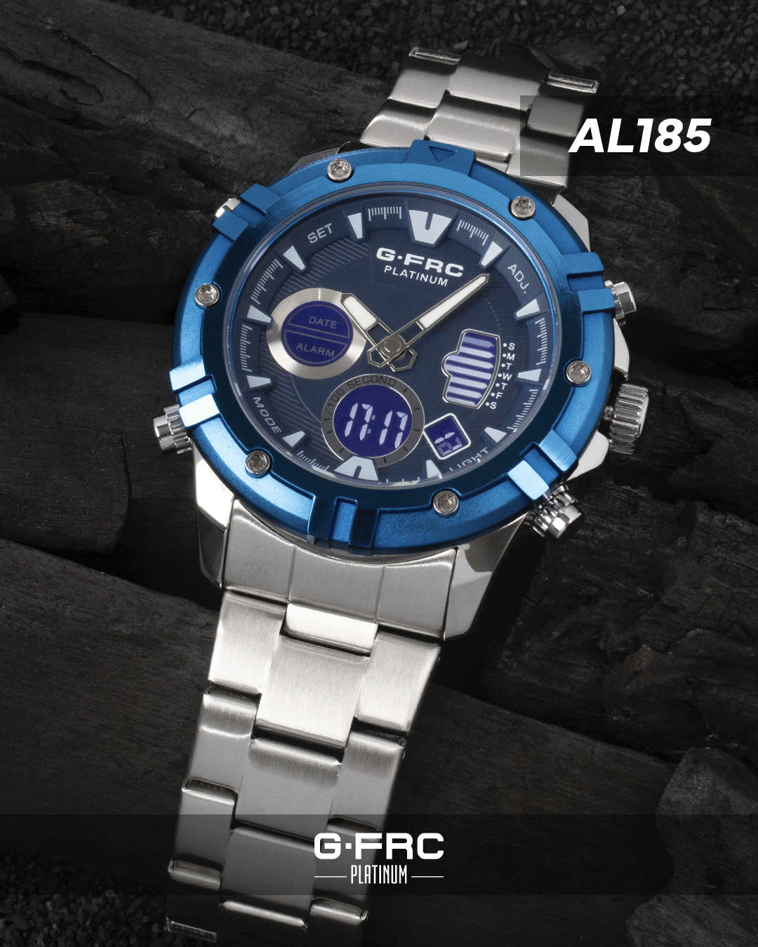 Reloj G-FORCE PLATINUM AL185 pulso metálico para hombre