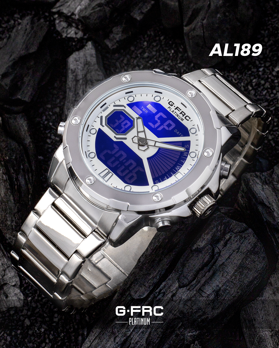 Reloj G-FORCE PLATINUM AL189 pulso metálico para hombre