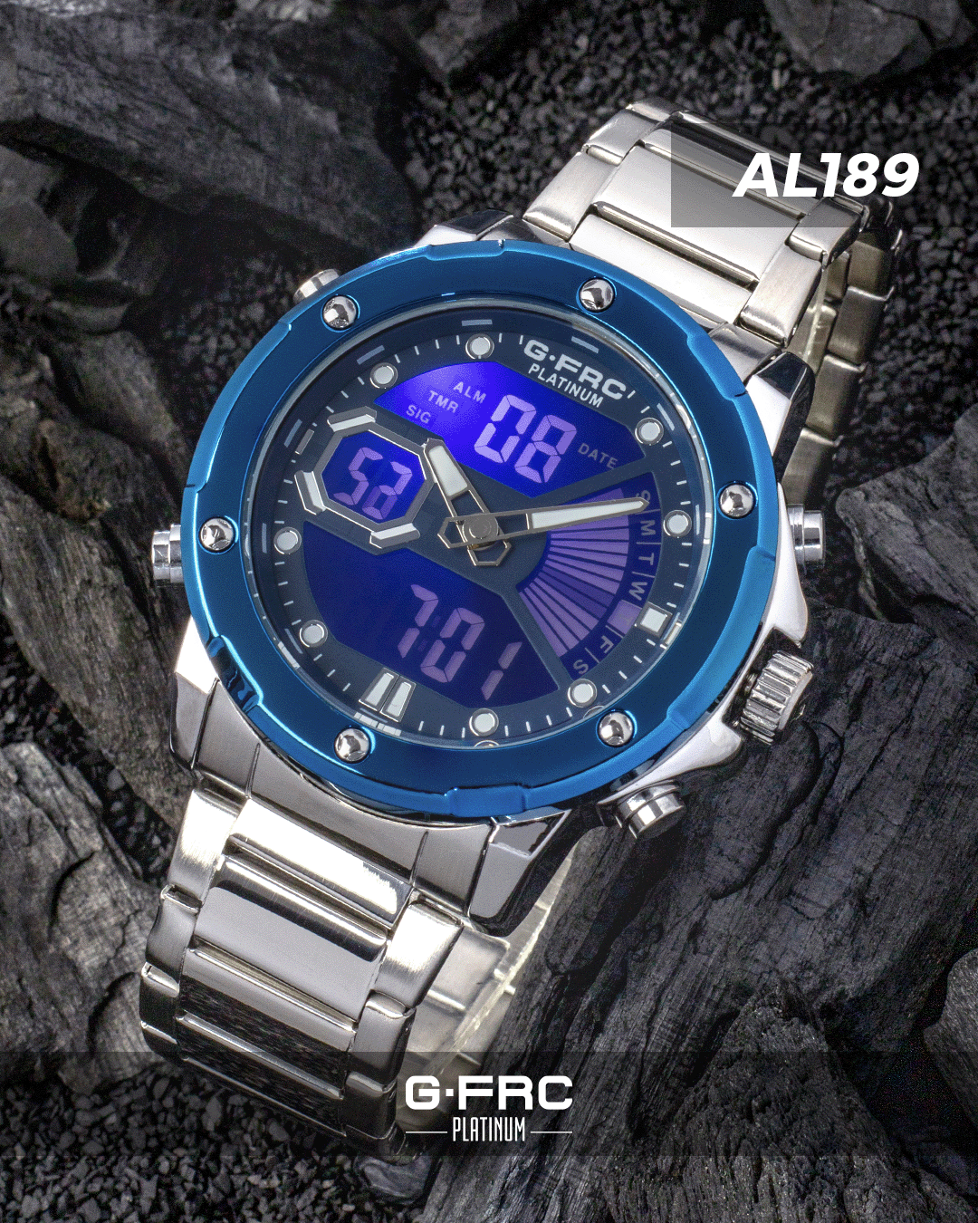 Reloj G-FORCE PLATINUM AL189 pulso metálico para hombre