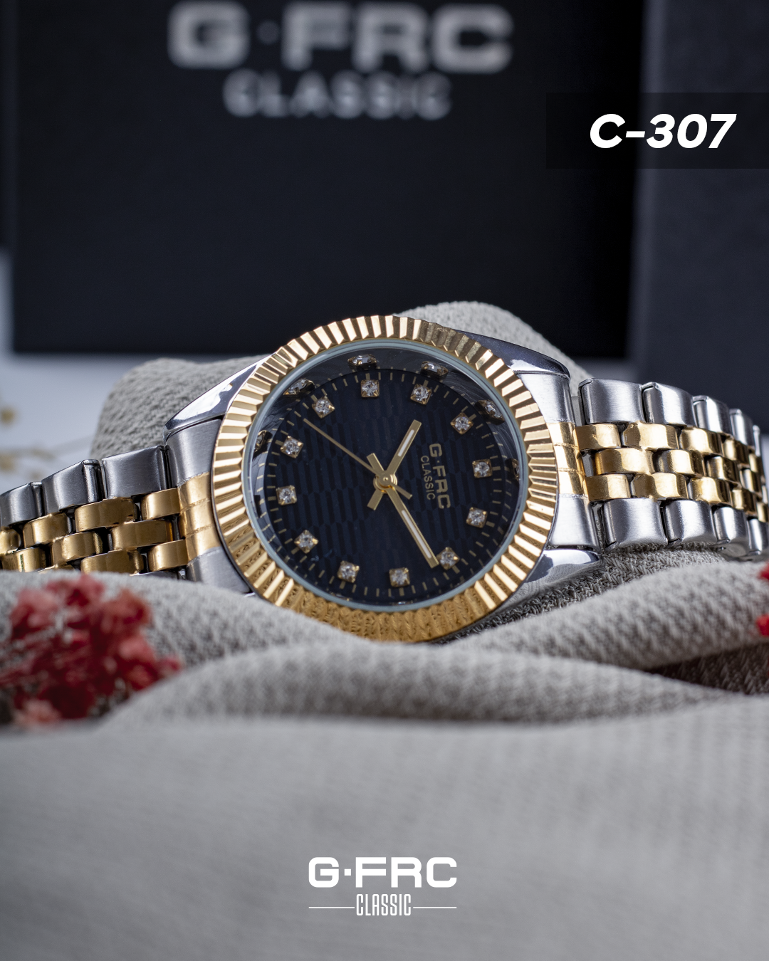 Reloj G-FORCE CLASSIC C-307 con pulso inoxidable para dama