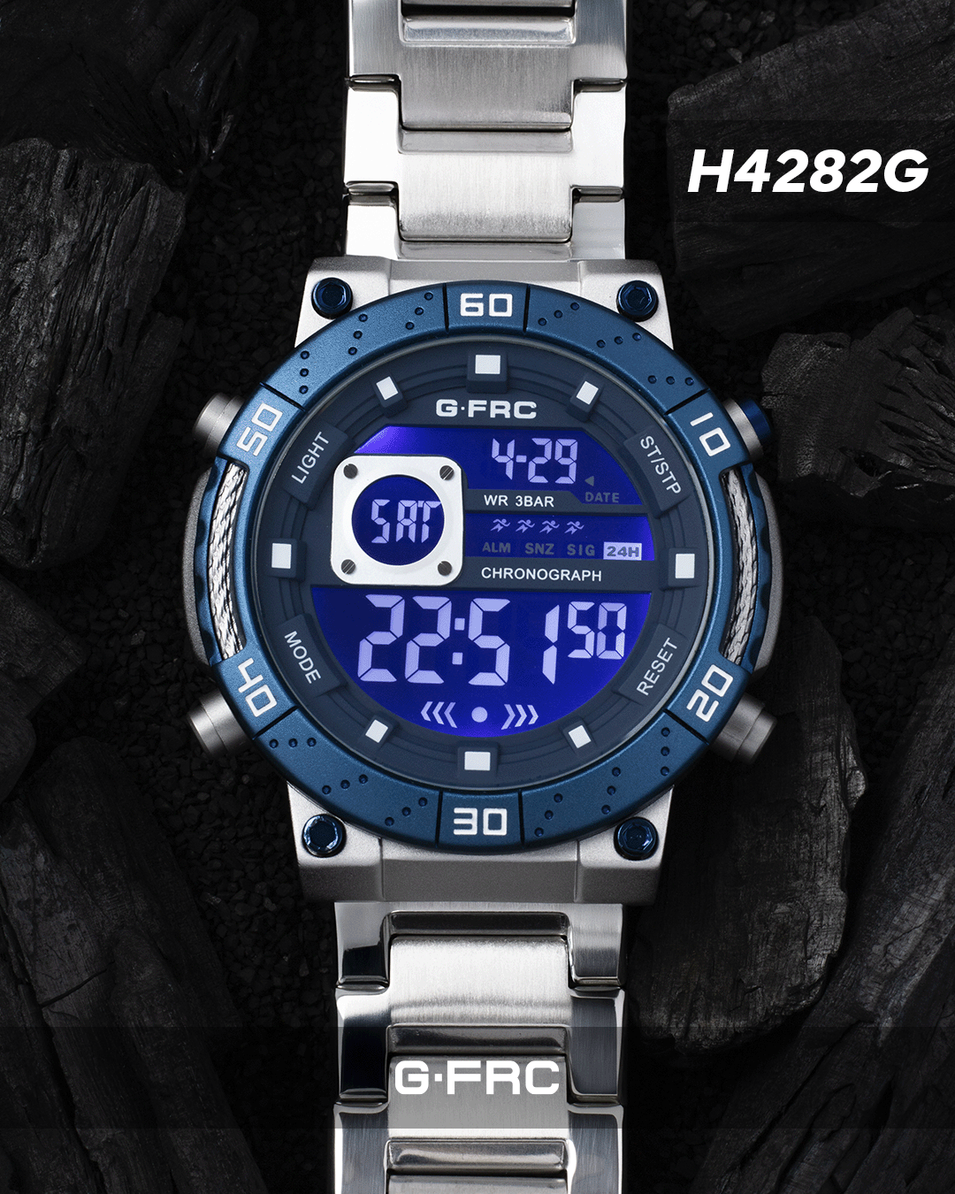 Reloj G-FORCE H4282G digital pulso en acero para hombre